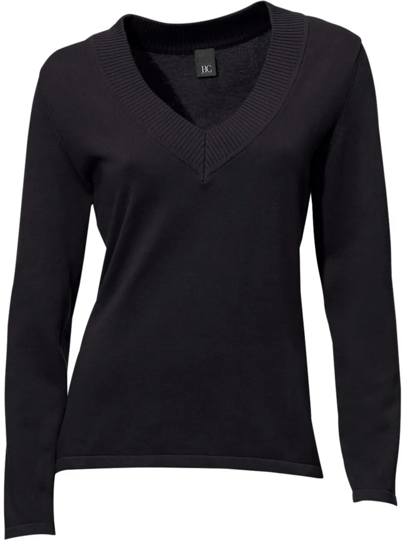 heine V-Ausschnitt-Pullover schwarz, Schwarz, – Produktbild 2 von 2