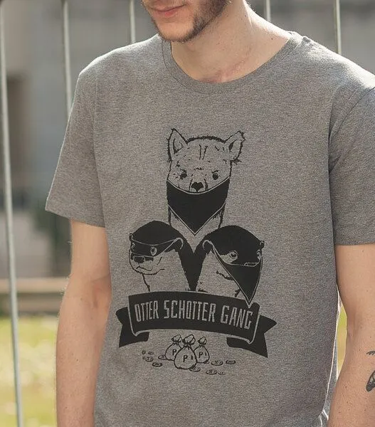 päfjes päfjes Otter Schotter Gang - Fair Wear Männer T-Shirt - Heather Grey – Produktbild 3 von 4