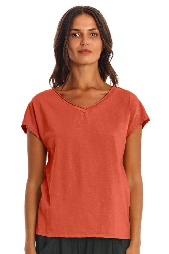 RAVENS VIEW IBIZA RAVENS VIEW IBIZA Damen vegan T-Shirt Arizona Erde Rot, Dunkelorange, – Produktbild 1 von 1
