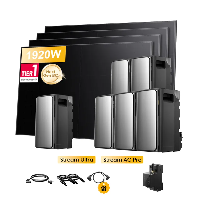 EcoFlow EcoFlow Stream Ultra, All-in-One Speicher für Balkonkraftwerke, mit 4 x 480Wp Sunpro BC Bifazial Full Black Solarmodul, by Powerness - Stream Ultra + 5 x Stream AC Pro | 11520Wh / 1 x Smart Meter / Standardversand – Produktbild 1 von 2