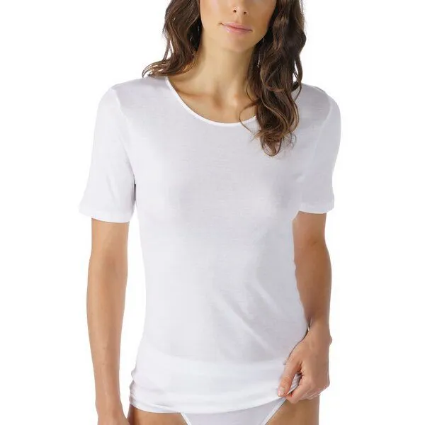 mey Mey Damen Spencer halbarm Shirt Noblesse aus PIMA Baumwolle 26807, Weiss, – Produktbild 1 von 2