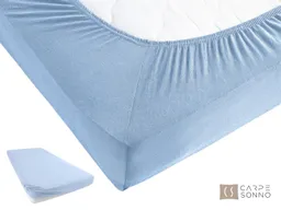 Carpe Sonno Spannbettlaken Jersey 90x200 100x200 120x200 140x200 160x200 180x200 200x200 70x140, Jersey, Gummizug: rundum, (1 Stück), Baumwoll Babybett Spannbettlaken 70x140 Baby Laken Hellblau – Produktbild 1 von 1