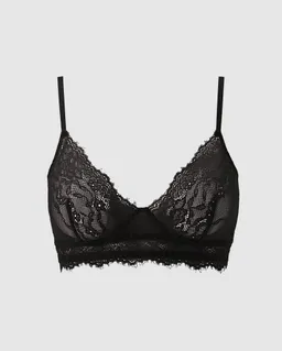 Understatement Understatement Damen vegan Bralette Lace Triangle Scoop Schwarz – Produktbild 1 von 1