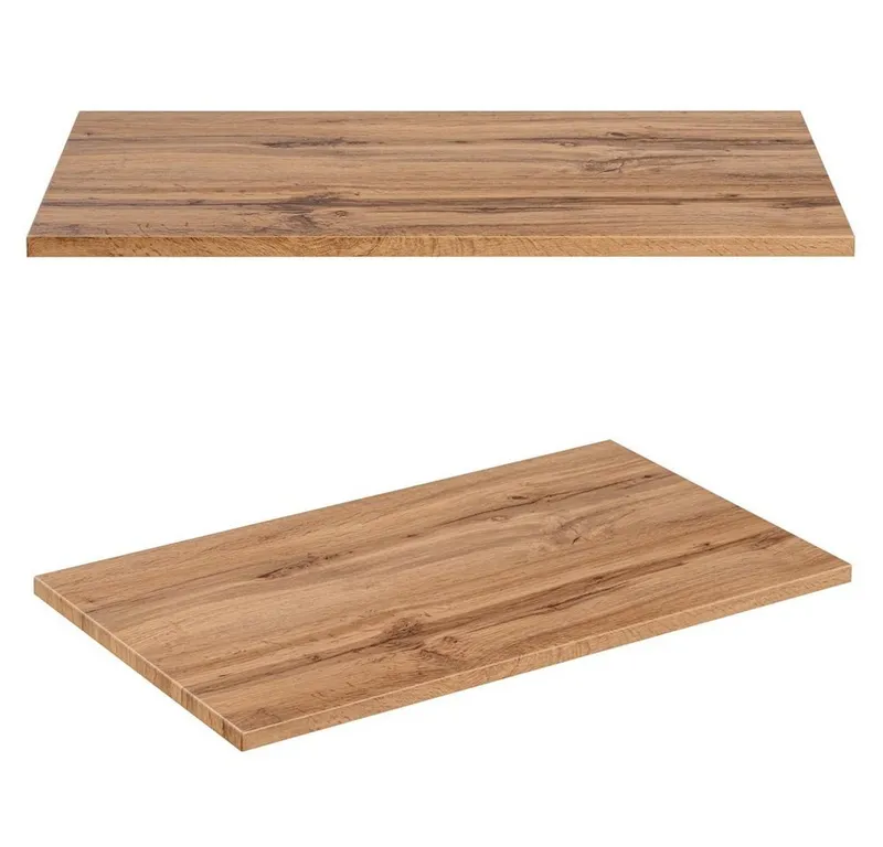 Lomadox Badmöbel-Set ADELAIDE-56-CASHMERE, (Spar-Set, 2-St., Waschtisch Hochschrank Keramikwaschbecken), 80cm Waschtisch, kaschmir und Eiche mit gerillter Front, Beige|weiß, – Produktbild 5 von 5