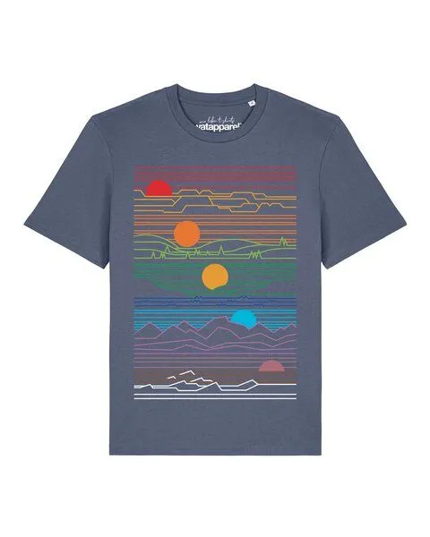 watapparel watapparel T-Shirt Unisex Sun And Moon, Blue grey, – Produktbild 1 von 2