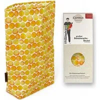 Kumanu von Natur aus gut Kumanu - von Natur aus gut Bienenwachs-Beutel groß "Frischefranz" | 35x29cm | aus Bio-Bienenwachstuch, Gelbe kreise, – Produktbild 1 von 1