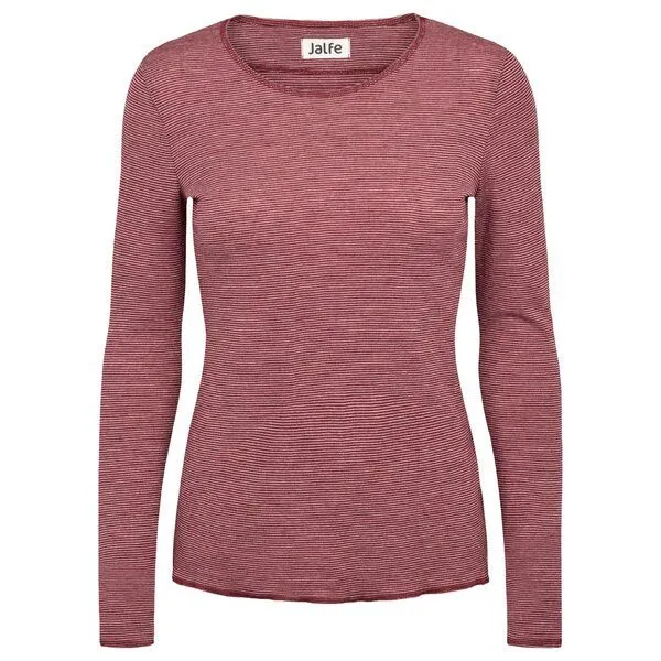 Jalfe Jalfe Longsleeve Wolle fein geringelt melange, Rose, – Produktbild 6 von 6