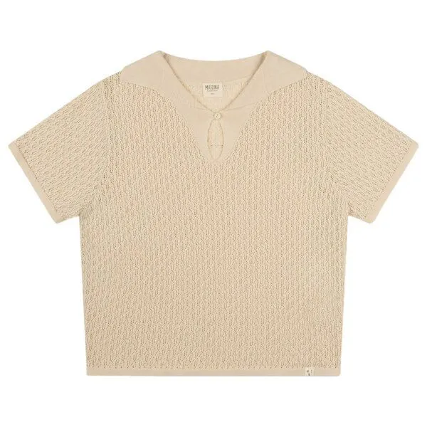 MATONA Matona Kurzarm-Bluse Pointelle bone – Produktbild 1 von 5