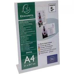 Exacompta Exacompta Tischaufsteller abgeschrägt "Exacryl" aus PMMA, DIN A4, vertikal – Produktbild 1 von 1