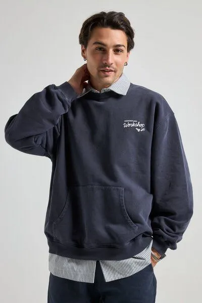 Trendsplant Trendsplant The Garage Sweatshirt Baritone Blue, Blau, – Produktbild 1 von 4