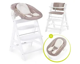 Hauck Hauck Hochstuhl Alpha Plus Newborn Set - White, Holz Babyhochstuhl ab Geburt inkl. Neugeborenenaufsatz & Sitzauflage – Produktbild 1 von 1