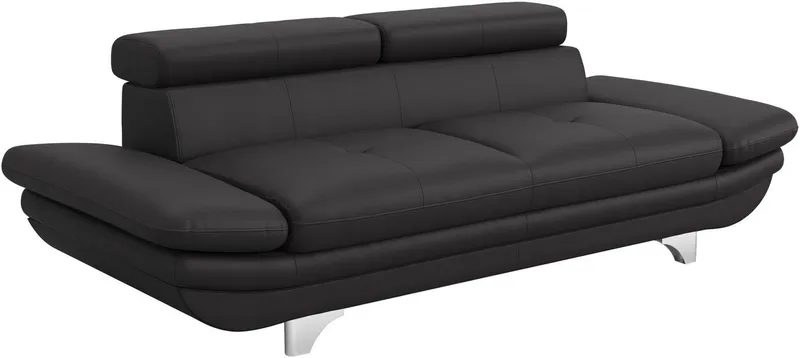 COTTA 3-Sitzer Enterprise, Big-Sofa mit Kopfteil- und Armteilverstellung, B:233 cm, Modernes Einzelsofa, Schwarz, – Produktbild 3 von 5