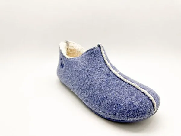 thies Veganer Hausschuh "thies ® Organic Slipper Boot ", aus Bio-Baumwolle, fair produziert, Blue (blau), – Produktbild 2 von 4