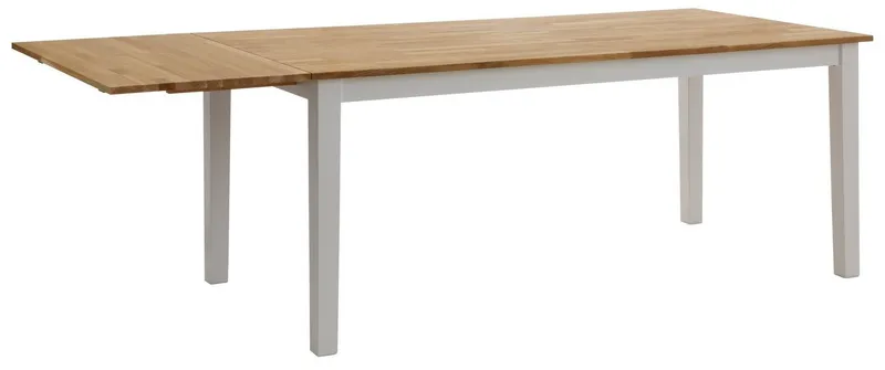 Home affaire Esstisch Samba Holztisch Landhaus Küche, aus massivem Buchenholz, 140 cm oder 180 cm, verlängerbar, Weiß, – Produktbild 4 von 6