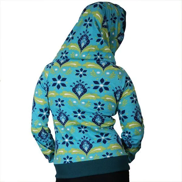 liebewicht liebewicht Kapuzenpullover Longshirt KapOn Jersey gemustert blau/bunt kurz – Produktbild 4 von 4