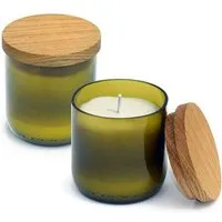 Side by Side Glas mit Kerze/Windlicht, mit und ohne Duft (side by side), Grünglas, – Produktbild 2 von 3