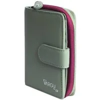 Vargu Vargu Echtleder Geldbörse VINEM 1-A, Sage green - cranberry, – Produktbild 1 von 1