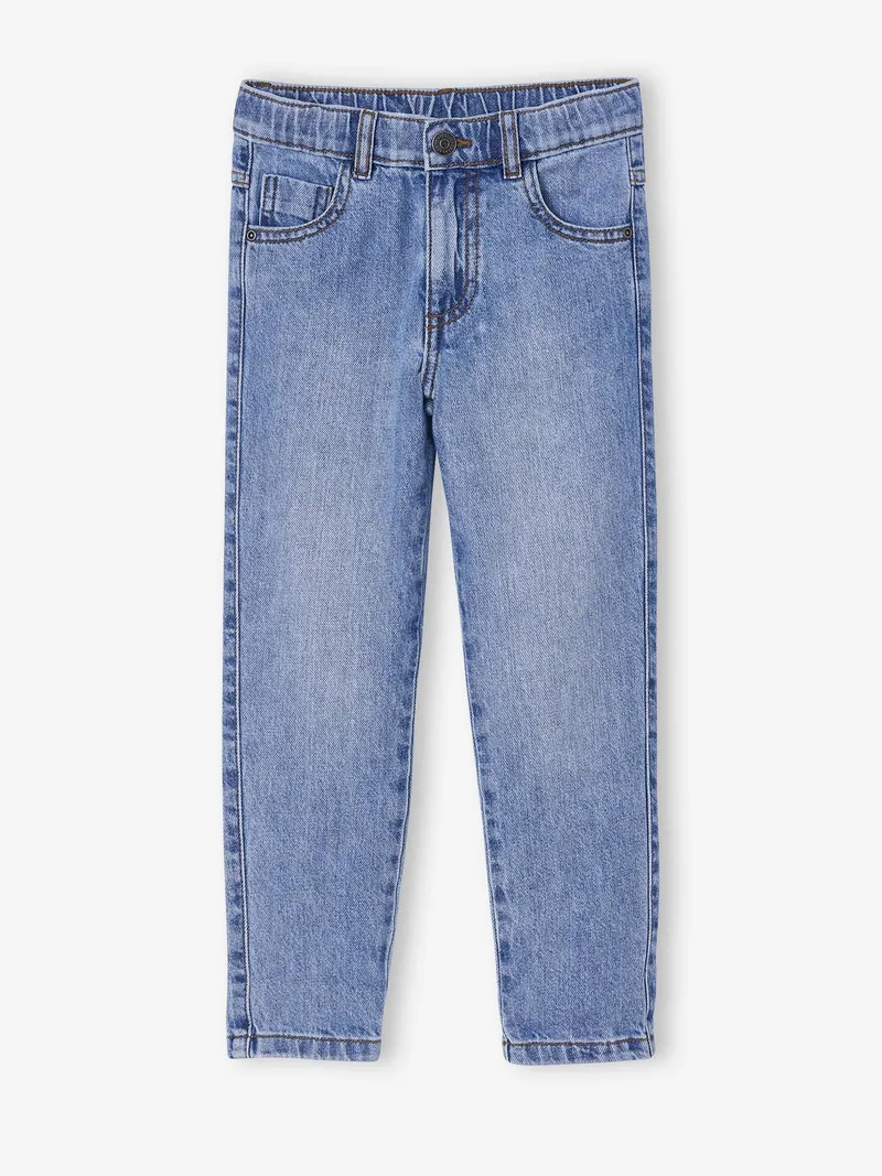 Vertbaudet Weite Kinder Jeans mit verstellbarem Dehnbund, Blue stone, – Produktbild 3 von 4