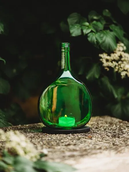 MaBe MaBe Windlicht aus dem fränkischen Bocksbeutel - Danish Design, Transparent, – Produktbild 2 von 4
