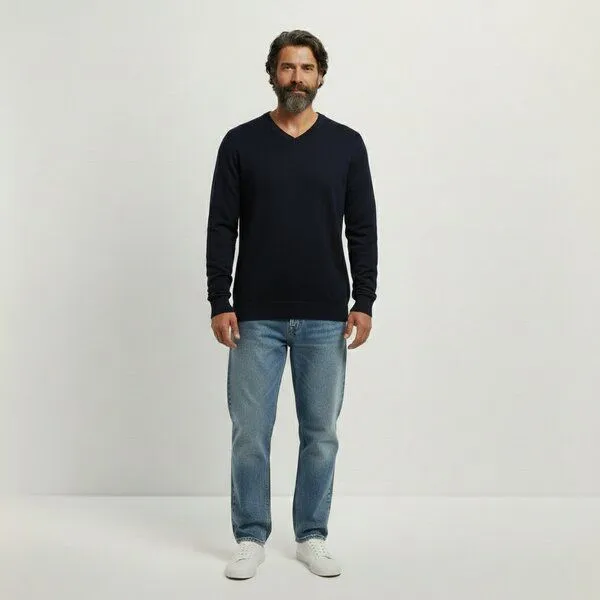 YTWOO YTWOO Herrenpullover mit V-Ausschnitt, Navy, – Produktbild 1 von 3