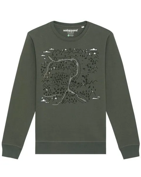 watapparel watapparel Sweatshirt Unisex Landschaft, Khaki, – Produktbild 1 von 3