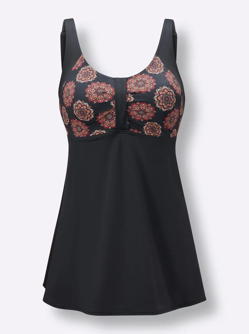 feel good Tankini-Oberteil schwarz-rot, Schwarz-rot, – Produktbild 1 von 2