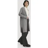 hessnatur hessnatur Strick Jacke Relaxed aus Bio-Schurwolle mit Bio-Baumwolle, Grau, – Produktbild 3 von 8