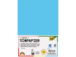 folia folia Tonpapier, 130 g/m², 50 x 70 cm, 10 Bogen, himmelblau – Produktbild 1 von 1