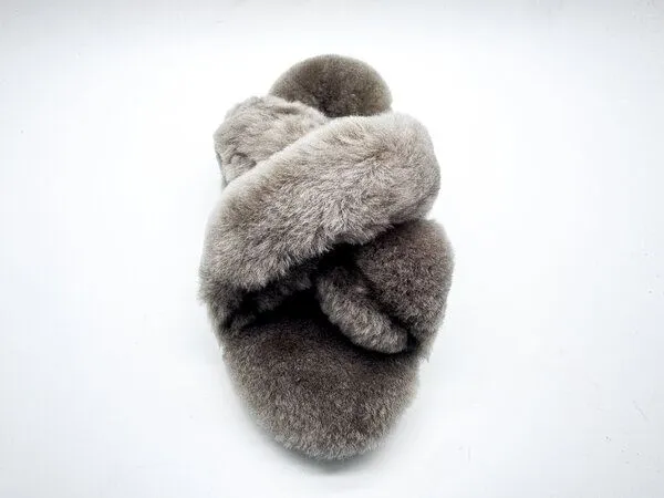 thies Pantoffel-Sandale aus Schaffell "thies Sheep Cross Sandal", Elephant grey, – Produktbild 4 von 4