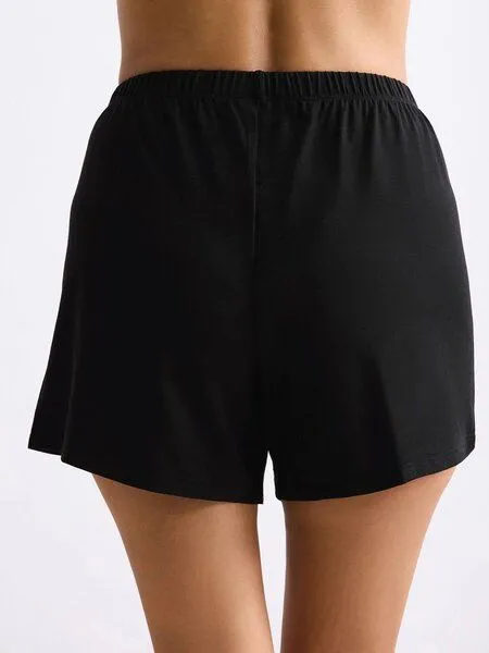 erlich textil erlich textil Light Touch kurze Schlafhose, Shorts mit weichem Lyocell, made in Europe, Schwarz, – Produktbild 2 von 4