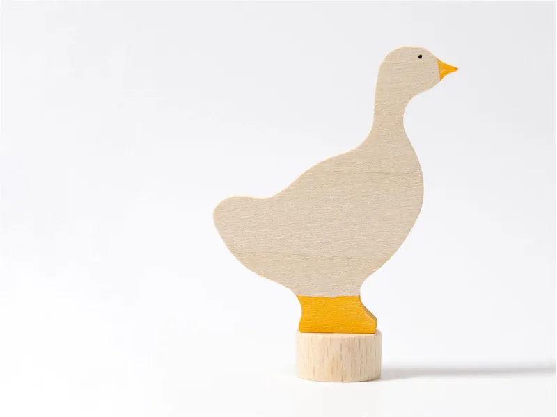 Grimms Grimms Gans Steckfigur aus Lindenholz, bunt lasiert Höhe 6,5 cm, Natur, mehrfarbig, – Produktbild 2 von 2