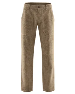 HempAge Hempage Herren vegan Hose Mit Hahnentrittmuster Shitake Braun – Produktbild 1 von 1