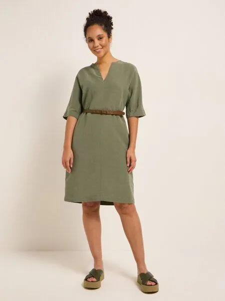 LANIUS LANIUS Kleid mit Gürtel Leinen, Tea leaf, – Produktbild 2 von 4