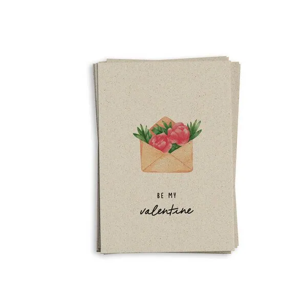 matabooks® matabooks® A6 Grußkarte/Klappkarte aus nachhaltigem Graspapier, Valentine, – Produktbild 1 von 4
