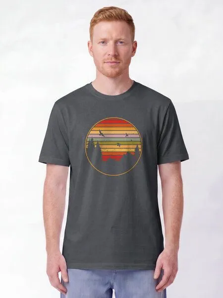 watapparel watapparel T-Shirt Unisex Sunset Berge & Tannen, Anthracite, – Produktbild 2 von 2