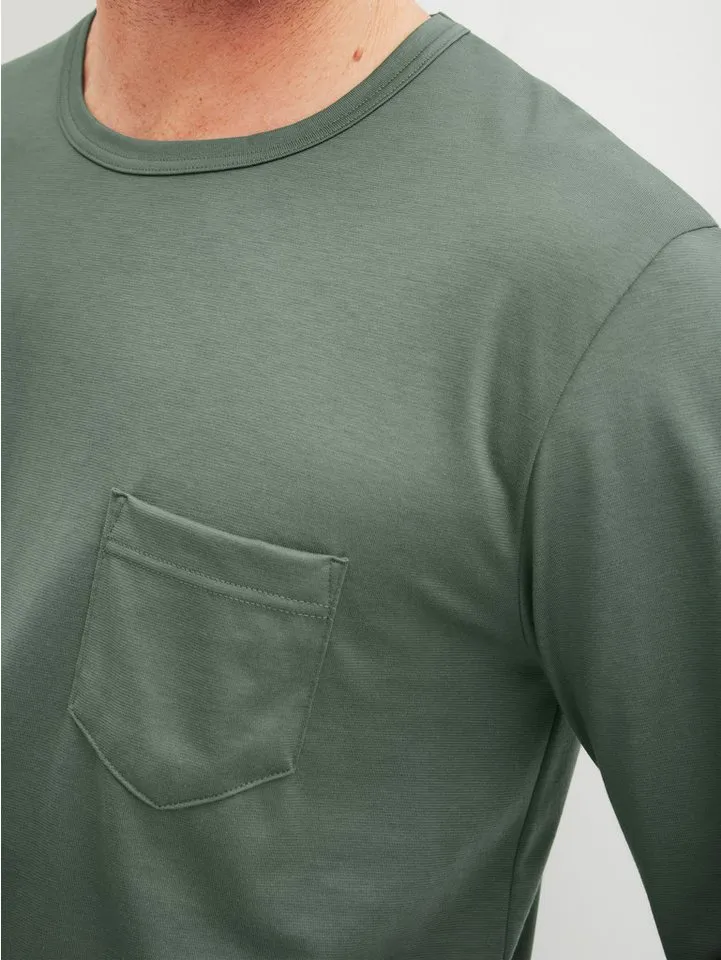 CALIDA CALIDA Schlafanzug Relax Imprint 2 (2 tlg) Langarm-Shirt & Hose mit geradem Bein, Grün, – Produktbild 5 von 5
