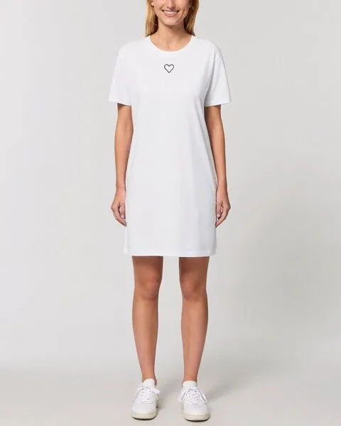 Human Family Human Family Kurzärmeliges Bio Damen T-Shirt-Kleid "Streetlove", Weiss, – Produktbild 1 von 4