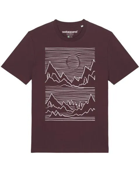 watapparel watapparel T-Shirt Unisex Mountains, Red brown, – Produktbild 1 von 3