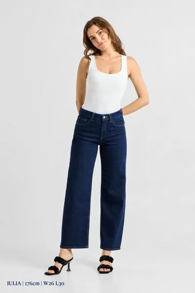 DAWN Damen Jeans ASH Barrel Leg Minimal Stretch DAWN Bio-Baumwolle, Dark blue, – Produktbild 2 von 5