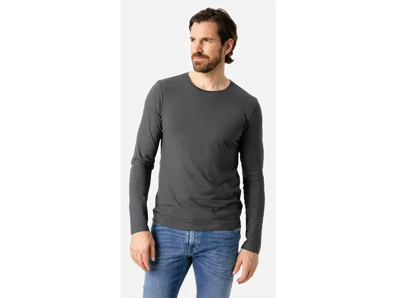 Living Crafts LIVING CRAFTS - Herren Langarm-Shirt - Grau (100% Bio-Baumwolle), Nachhaltige Mode, Bio Bekleidung, Grau, – Produktbild 3 von 3