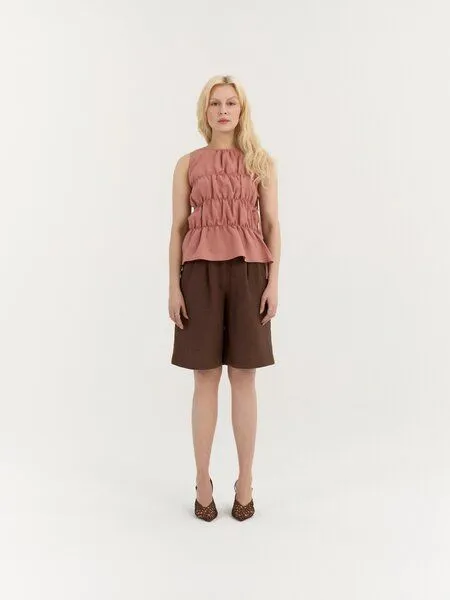 AmourLinen AmourLinen Gerafftes Leinen-Top ELOISE, Blush pink (rosa), – Produktbild 1 von 1