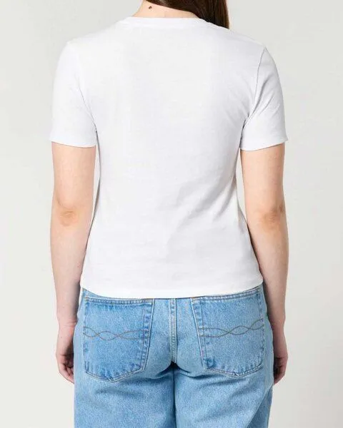 YTWOO YTWOO Bio Damen T-Shirt, enganliegend aus Bio-Baumwolle, Weiß, – Produktbild 3 von 4