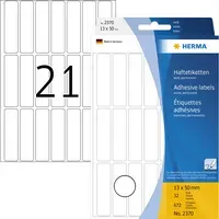 Herma HERMA Permanenter Klebstoff - weiß - 13 x 50 mm 672 Etikett(en) (32 Bogen x 21) – Produktbild 2 von 2