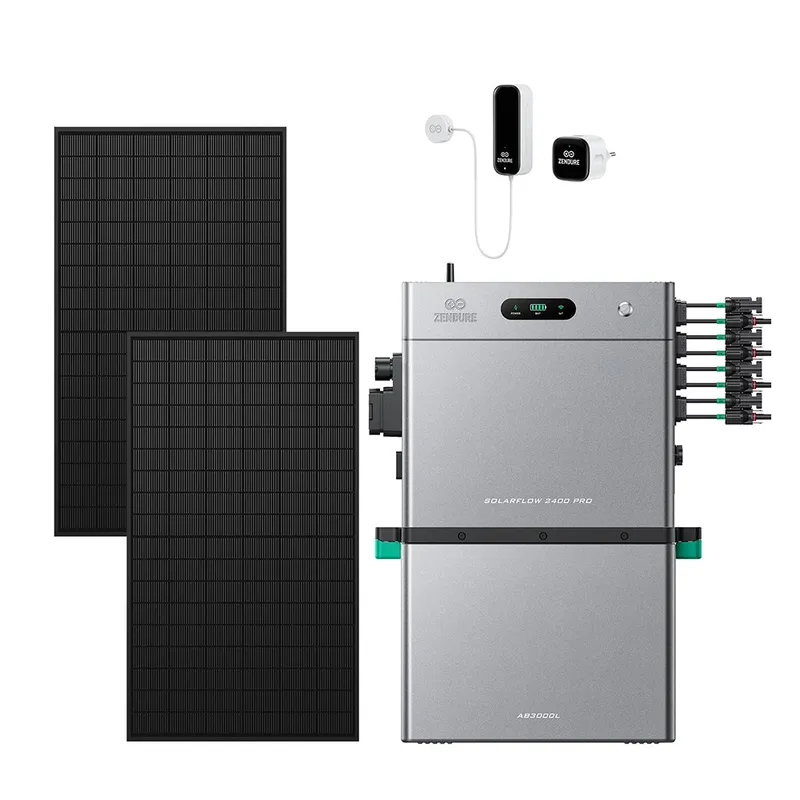 Zendure Deutschland Zendure SolarFlow 2400 Pro | 2400W Bi-direktionaler Balkonkraftwerk-Speicher, SolarFlow 2400 Pro + Smart Meter D0 (2.4 kWh) / 1*AB3000L (2.88 kWh) / 2*515W Bifaziale (1339Wp Max) – Produktbild 1 von 1