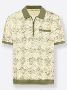 marco donati Kurzarm-Poloshirt khaki-bedruckt – Produktbild 1 von 1