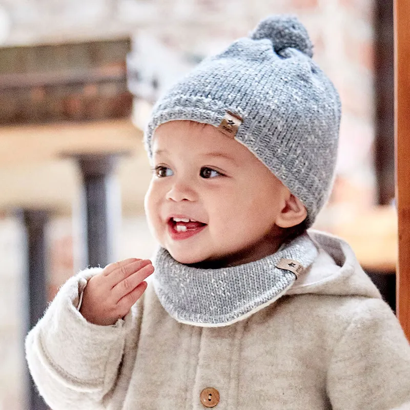 Maximo Maximo Winter-Strickmütze mit Bommel, Grau | natur, – Produktbild 1 von 1