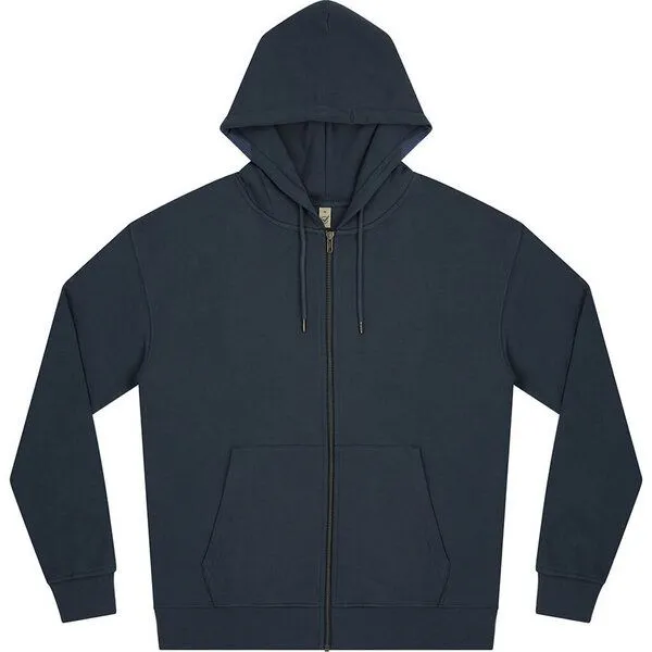 Earth Positive Earth Positive Unisex Zip-UP Hoodie Jacke reiner Bio Baumwolle, Denim blue, – Produktbild 1 von 1