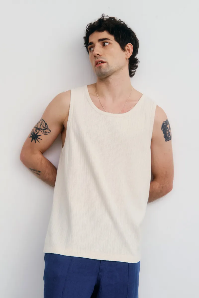 Rotholz Rotholz Herren vegan Tank Top Gerippt Weiß, Weiß, – Produktbild 2 von 2