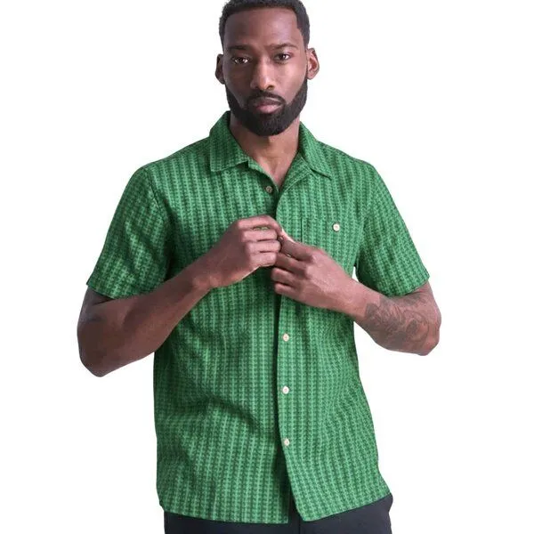 KOMODO Komodo Kurzarmhemd Spindrift Print Stripe, Green stripe (grün), – Produktbild 1 von 3
