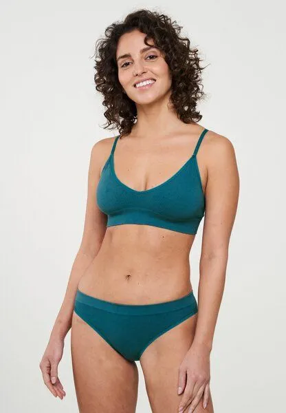 recolution Damen Rib Slip aus Bio-Baumwollmix - WILLOW - recolution, Petrol blue (blau), – Produktbild 2 von 4
